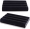 Black Velvet Ring Trays – 2-Pack Jewelry Display & Storage Foam Pads for Rings, Cufflinks, Earrings, and Home Organization (Black)
